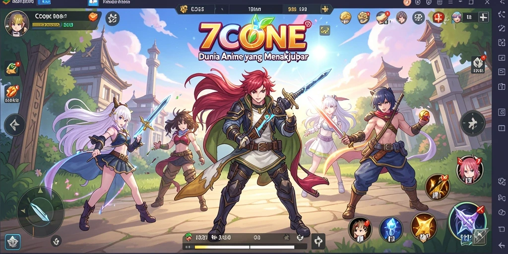 Gameplay menarik dari 7CONE dengan karakter anime yang hidup.