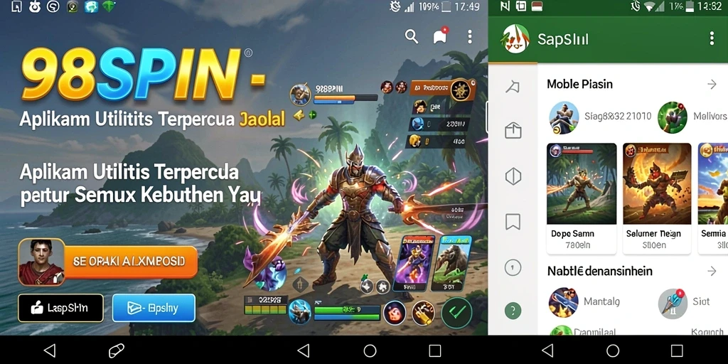 Tampilan antarmuka utama 98SPIN yang intuitif dan efektif.