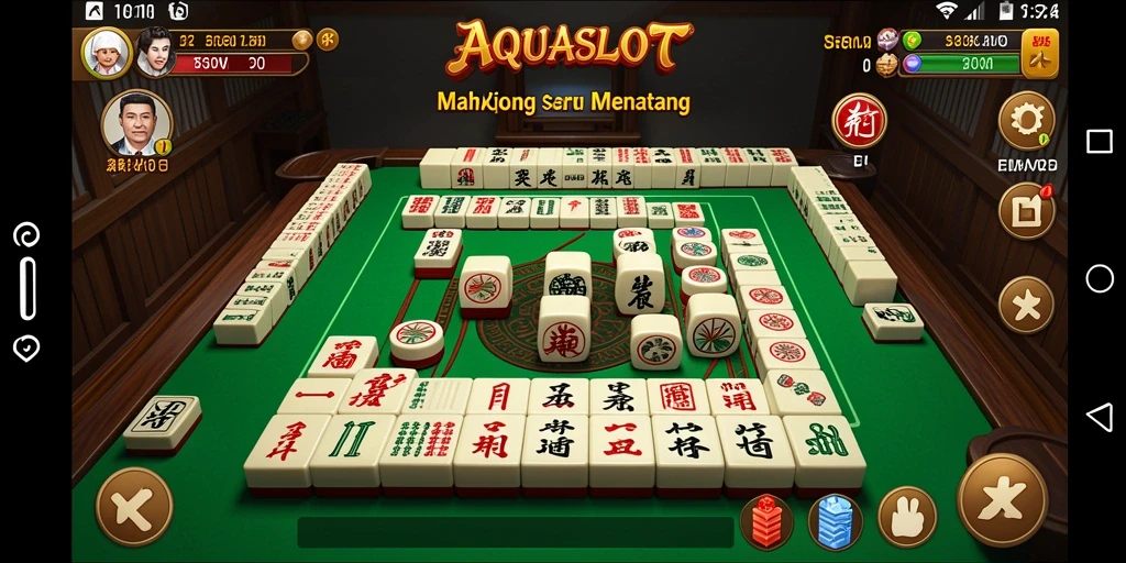 Screenshot AQUASLOT menampilkan gameplay Mahjong yang seru dan menarik.