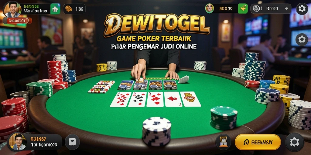 Screenshot DEWITOGEL menampilkan gameplay Poker yang menarik dan mendebarkan.
