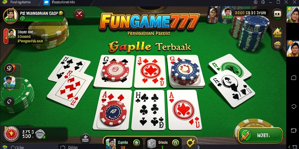 Tampilan gameplay Gaple yang seru dan interaktif di FUNGAME777.