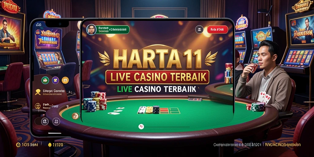 Gameplay Live Casino HARTA11 yang mengasyikkan dengan dealer langsung.