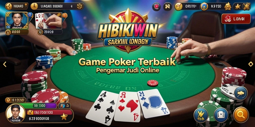 Tampilan gameplay HIBIKIWIN yang seru dan menarik dalam permainan Poker.