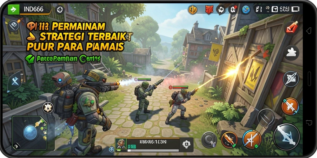 Tangkapan layar gameplay IND666 yang menunjukkan strategi pertempuran dan taktik.