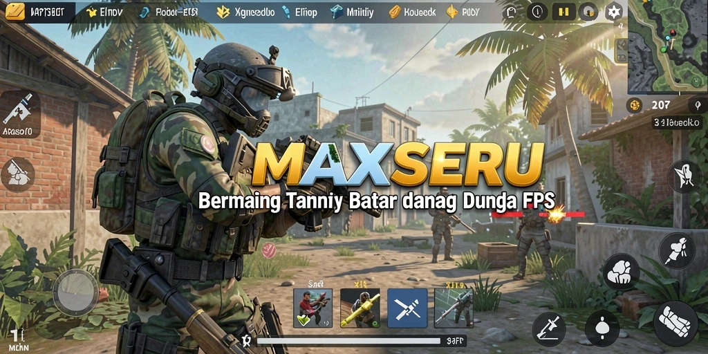 Gameplay seru yang menantang di MAXSERU, tembak dan bertahan!