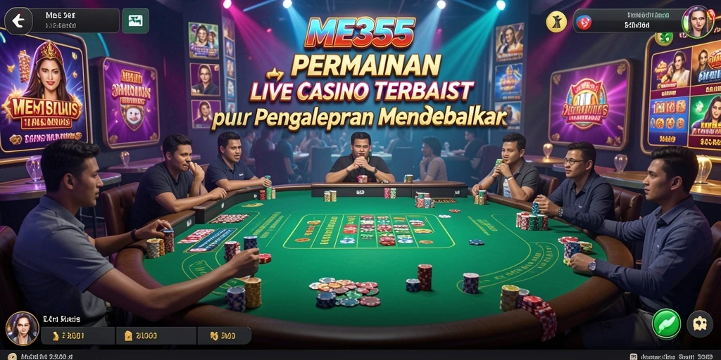 Tampilan gameplay Live Casino yang menarik dan interaktif di ME355.