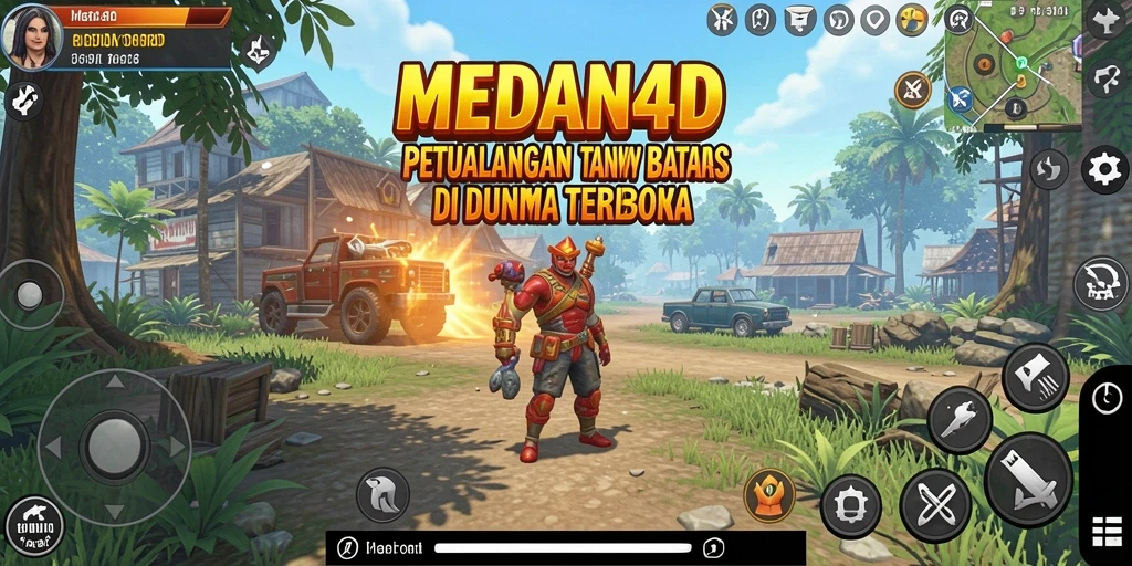 Tampilan gameplay MEDAN4D menampilkan petualangan di dunia terbuka yang luas.