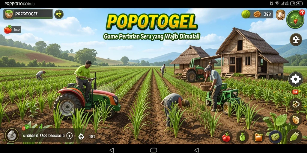 Screenshot gameplay <strong>POPOTOGEL</strong> menampilkan aktivitas pertanian yang menarik.