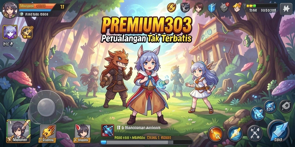 Tampilan seru dari gameplay PREMIUM303 dengan aksi anime yang dinamis.