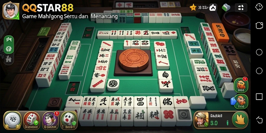 Tampilan gameplay Mahjong yang menarik dan menantang di QQSTAR88.