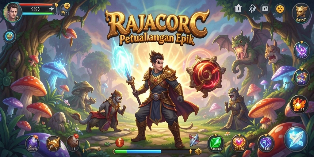Tangkapan layar menunjukkan aksi seru dalam pertempuran RAJACORC.
