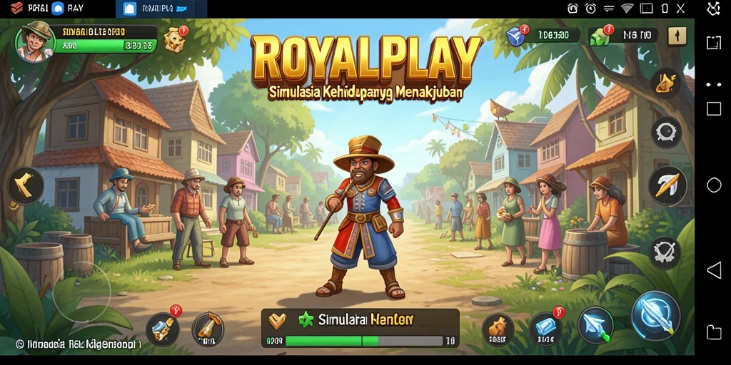 Screenshot gameplay <strong>ROYALPLAY</strong> menampilkan interaksi karakter yang dinamis.