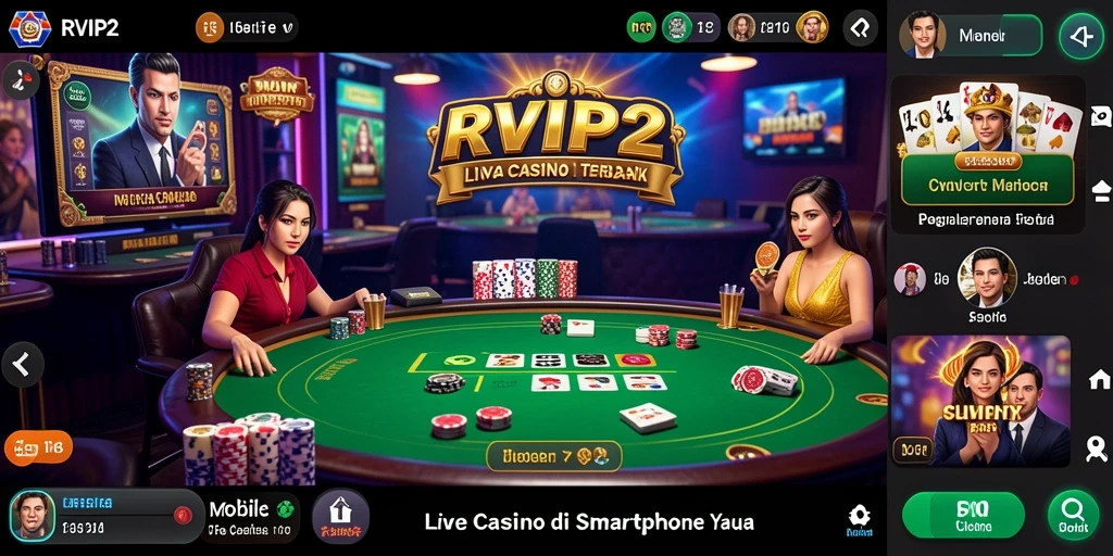 Gameplay Live Casino RVIP2 dengan dealer profesional yang berinteraksi langsung.