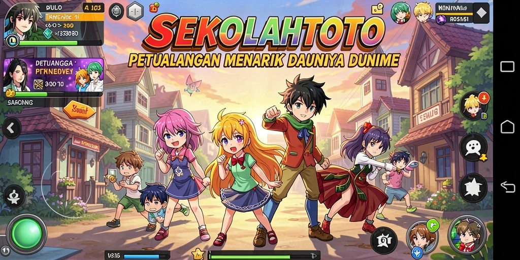 Tampilan gameplay <strong>SEKOLAHTOTO</strong> yang mengesankan dengan karakter anime.