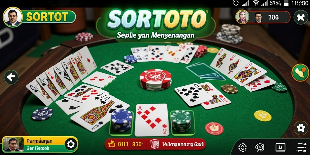 Screenshot SORTOTO menunjukkan gameplay Gaple yang menyenangkan dan kompetitif.